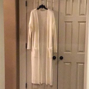 NEW- CABLE KNIT LONG DUSTER SWEATER- L